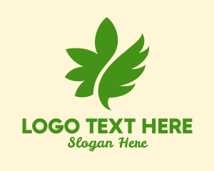 Vegan - Green Floating Leaf logo design