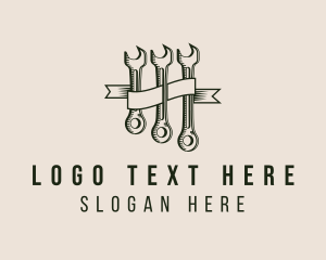 Industry - Hipster Wrench Mechanic logo design