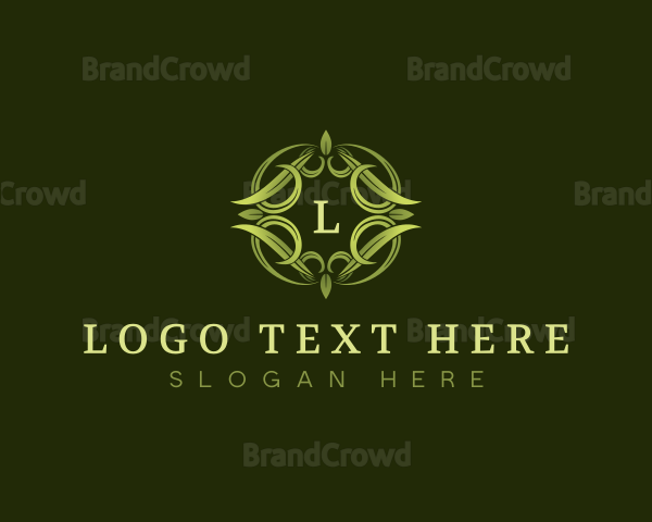 Elegant Leaves Wreath Logo