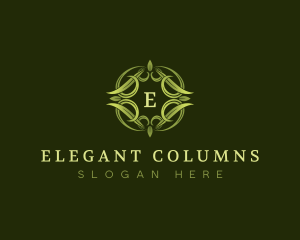 Elegant Leaves Wreath  logo design