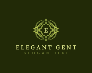 Elegant Leaves Wreath  logo design