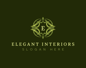 Elegant Leaves Wreath  logo design