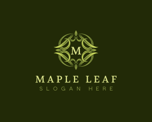 Elegant Leaves Wreath  logo design