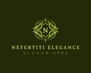 Elegant Leaves Wreath  logo design