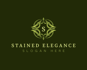 Elegant Leaves Wreath  logo design