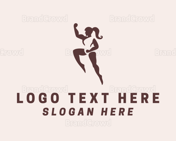 Strong Muscular Woman Logo