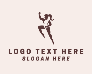 Weightlifter - Strong Muscular Woman logo design
