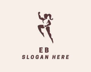 Strong Muscular Woman  Logo