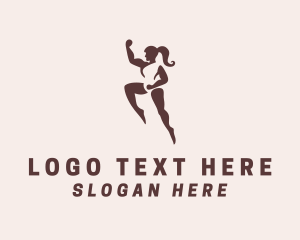 Strong Muscular Woman  Logo