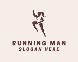 Strong Muscular Woman  Logo