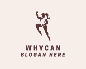 Strong Muscular Woman  Logo