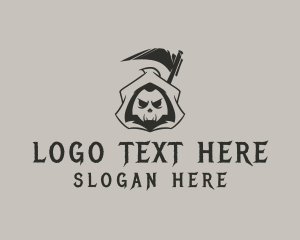 Scary - Spooky Grim Reaper logo design