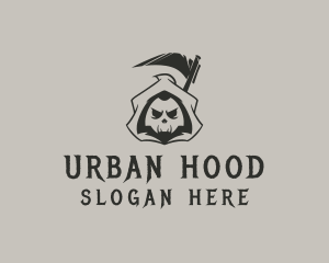 Hood - Spooky Grim Reaper logo design