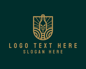 Lager - Vineyard Winery Badge logo design