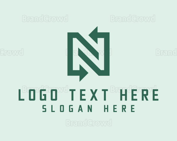 Simple Arrow Letter N Logo