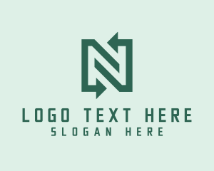 Green - Simple Arrow Letter N logo design