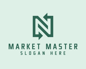 Trader - Simple Arrow Letter N logo design