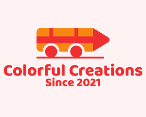 Crayon - Toy Bus Pencil logo design