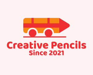 Toy Bus Pencil  logo design