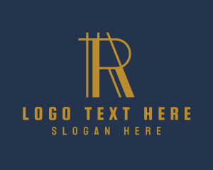 Interior Designer - Draft Lines Letter R logo design
