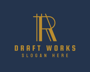 Draft - Draft Lines Letter R logo design