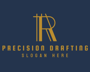 Drafting - Draft Lines Letter R logo design