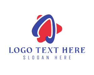 Triangular - Media Player Letter A logo design