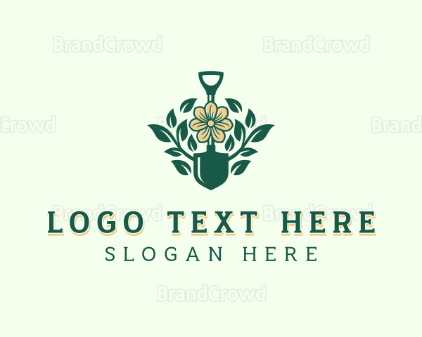 Floral Gardening Shovel Logo