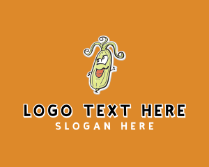 Squash - Cartoon Corn Vegetable logo design