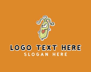 Veggie - Cartoon Corn Vegetable logo design