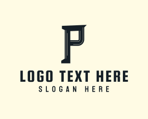 Letter P - Cafe Restaurant Hotel logo design