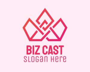 Pageant - Pink Geometric Tiara logo design
