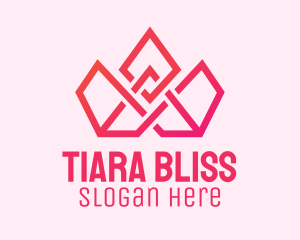 Tiara - Pink Geometric Tiara logo design