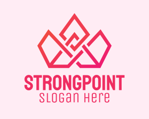 Pageant - Pink Geometric Tiara logo design