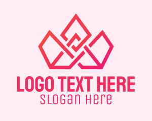 Royalty - Pink Geometric Tiara logo design