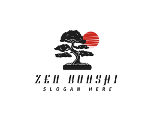 Bonsai - Japanese Bonsai Tree logo design