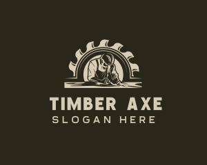 Lumberjack - Chainsaw Lumberjack Carpentry logo design