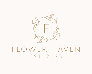 Dainty Tulip Flower Wreath logo design