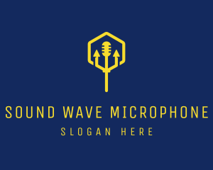 Microphone - Pitchfork Microphone Audio logo design