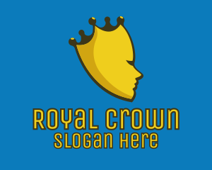 Gold Royal Crown Head  logo design