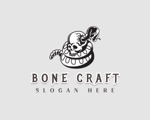 Bones - Snake Skull Crack logo design