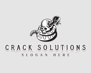 Snake Skull Crack logo design