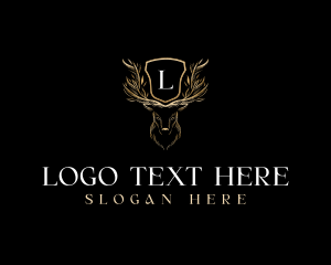 Stag - Elegant floral Deer logo design