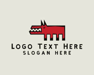 Veterinary - Angry Dog Cave Painting logo design