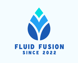 Purified Water Droplet logo design