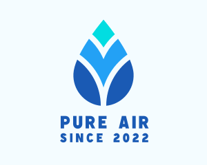 Purified Water Droplet logo design