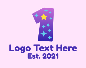 Number 1 - Colorful Starry One logo design