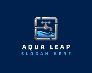 Faucet Water Pipeline logo design