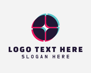 Online - Modern Glitch Letter O logo design