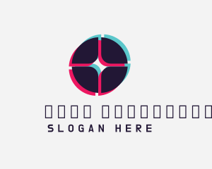 Online - Modern Glitch Letter O logo design